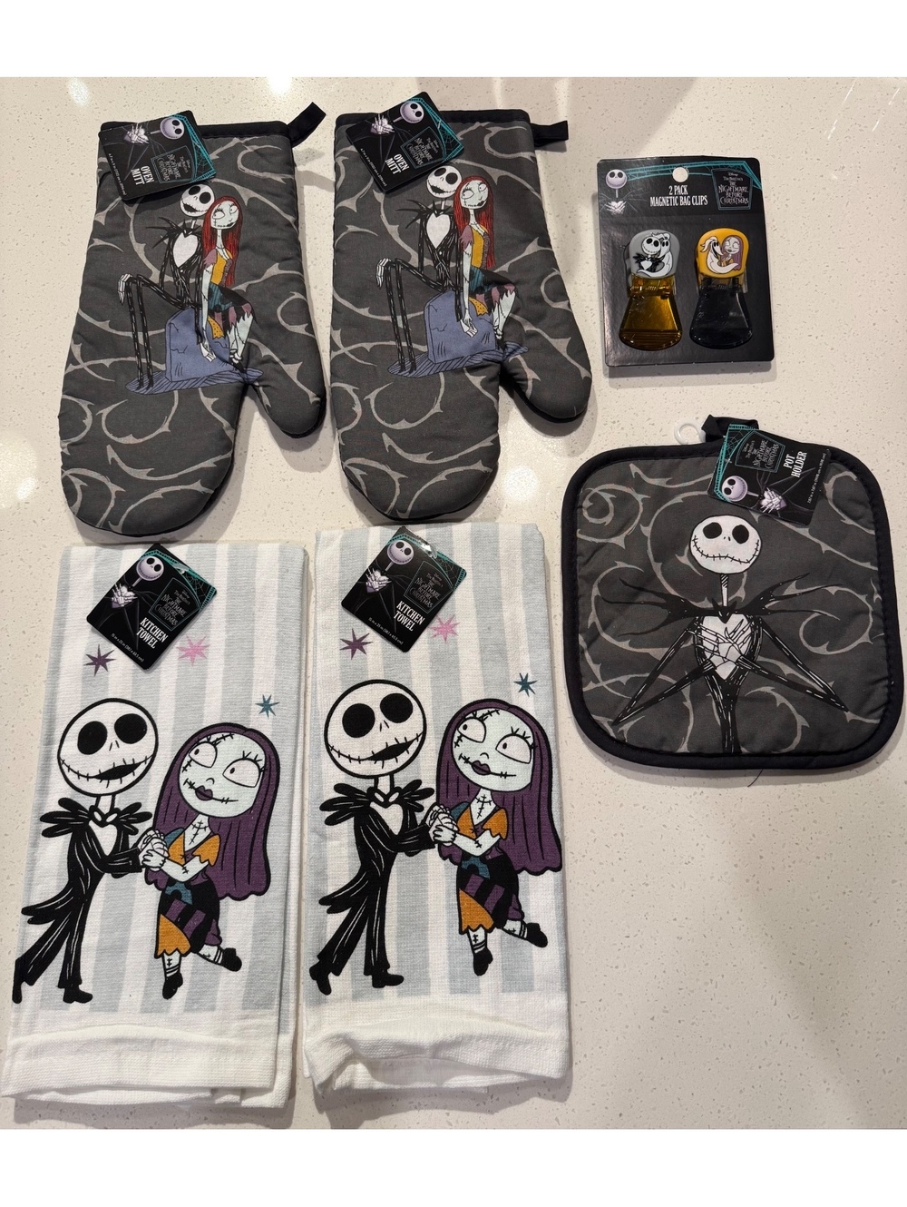 Disney Nightmare Before Christmas Kitchen Bundle Jack & Sally 7-Piece Set NEW